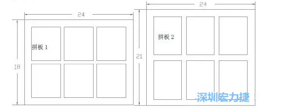 如圖12是兩種拼板在相應生產拼板中排列的示意圖-深圳宏力捷